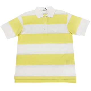 プラダ(PRADA)の新品プラダPRADAメンズ鹿の子ポロシャツ　ボーダー　黄色#S#M#XL(ポロシャツ)