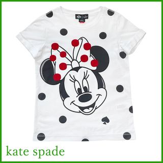 ケイトスペードニューヨーク(kate spade new york)の新品ケイトスペードkate spadeミニーちゃんTシャツ　白＃XXS#XS(Tシャツ(半袖/袖なし))