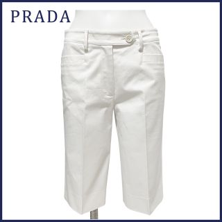 プラダ(PRADA)の新品プラダ　コットン　ハーフパンツ　白　#38　PRADA(ショートパンツ)