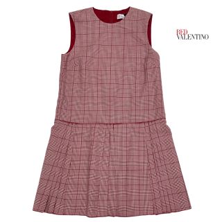 レッドヴァレンティノ(RED VALENTINO)の新品レッドヴァレンティノRED VALENTINOプリーツワンピース 40(ひざ丈ワンピース)