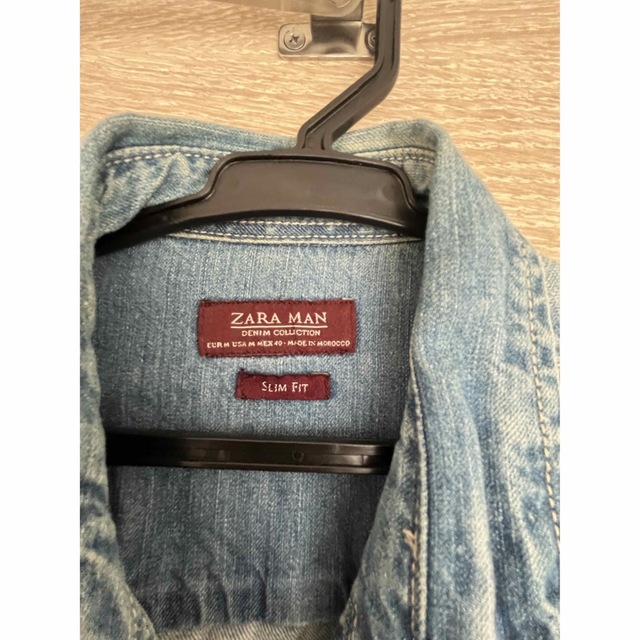 ZARA(ザラ)のZARA ザラ　ダメージデニム　シャツ メンズのジャケット/アウター(Gジャン/デニムジャケット)の商品写真