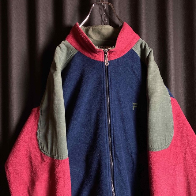 FILA フィラ ビッグサイズ 青 ポーラテック ハーフジップ フリース
