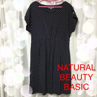 ナチュラルビューティーベーシック(NATURAL BEAUTY BASIC)のドット柄ワンピース(ひざ丈ワンピース)