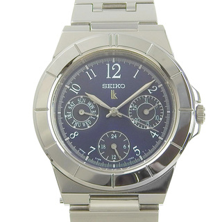 セイコー(SEIKO)の【本物保証】 超美品 セイコー SEIKO ルキア デイデイト レディース クォーツ 電池 腕時計 青文字盤 5Y89 0B30(SSVB035)(腕時計)