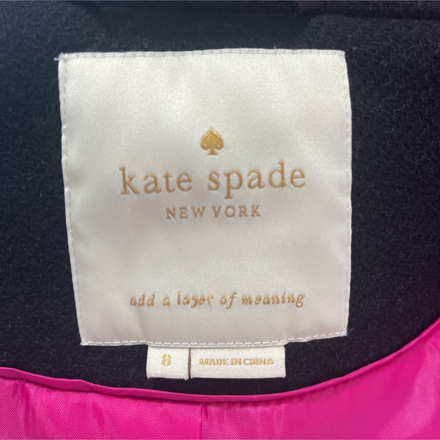 kate spade new york(ケイトスペードニューヨーク)の♡ケイトスペード kate spade リボンコート サイズ8 LL ブラック レディースのジャケット/アウター(ロングコート)の商品写真