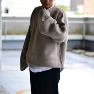 yoke ニット 7G OVERSIZED HALF CARDIGAN C/N