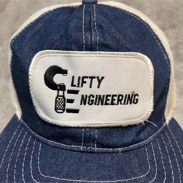 買物 YUPOONG CLIFTY企業刺繍ロゴデニムメッシュキャップ 90s confmax ...