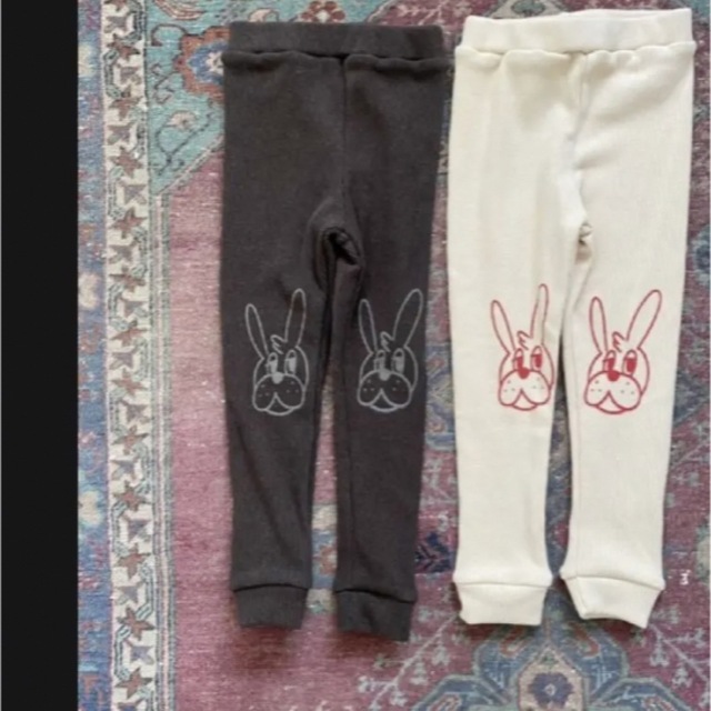 omn Rabbitレギンス　ブラウン キッズ/ベビー/マタニティのキッズ服女の子用(90cm~)(パンツ/スパッツ)の商品写真
