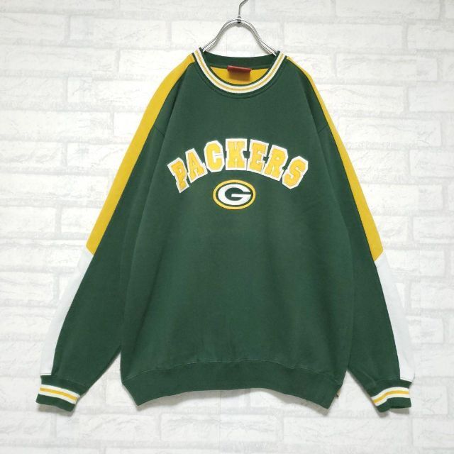 NFL 90s packers 刺繍 スウェット ライトグレー  L相当