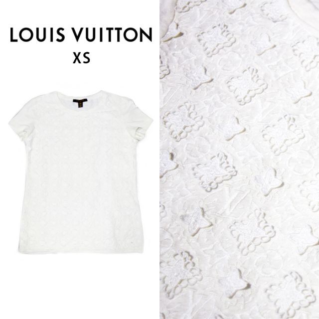 LOUIS VUITTON モノグラム レース ニット 半袖 カットソーTシャツ