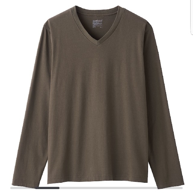 MUJI (無印良品)(ムジルシリョウヒン)の無印良品　オーガニックコットン　Vネック長袖Tシャツ メンズのトップス(Tシャツ/カットソー(七分/長袖))の商品写真