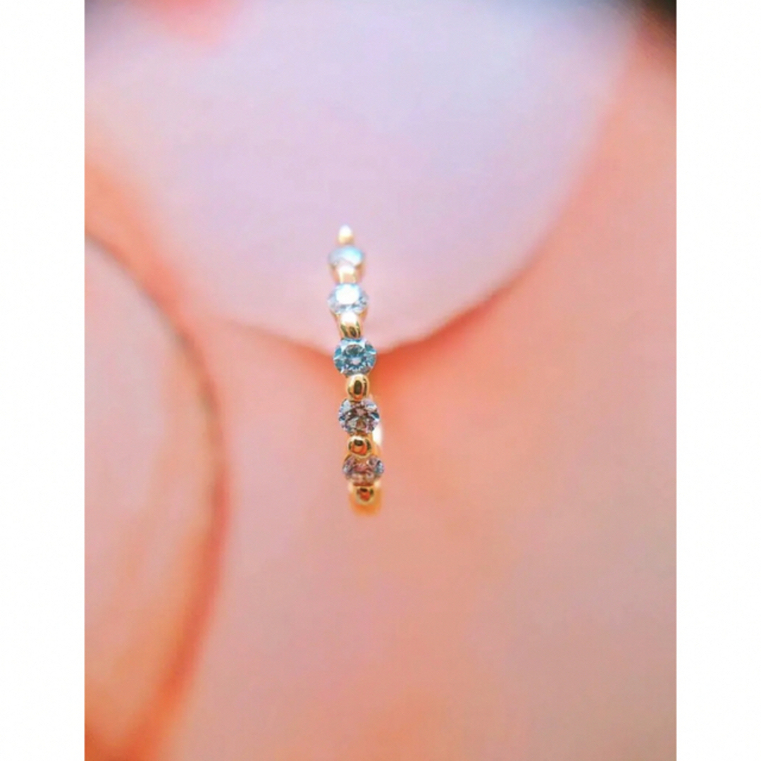 K18ダイヤモンドサークルピアス　0.08ct.×2