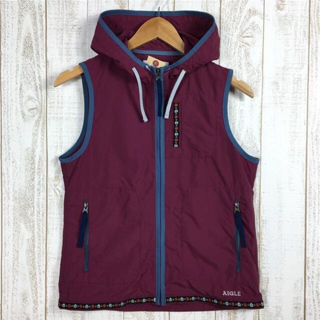 AIGLE(エーグル)のWOMENs M  エーグル ウィンドシェル フーデッド ベスト AIGLE パープル系 レディースのファッション小物(その他)の商品写真