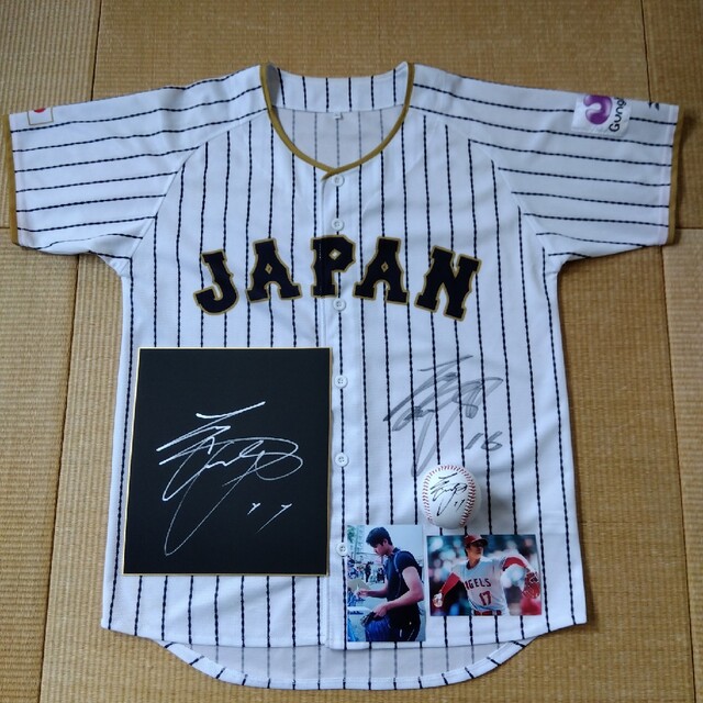 受賞店 大谷翔平直筆サイン色紙 侍ジャパンクリアファイル