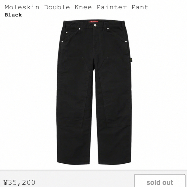 ブラックBLACKサイズsupreme Moleskin Double Knee 36