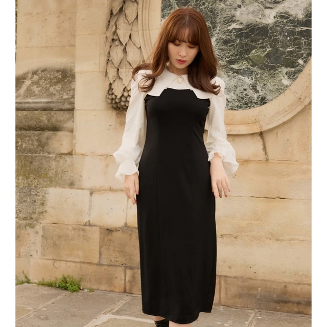 ロングワンピース/マキシワンピースherlipto Galerie Pearl Collar Dress