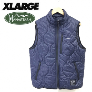 XLARGE - 【人気グリーン】X-LARGEニットベスト古着ワンポイント刺繍 
