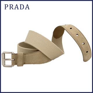 プラダ(PRADA)の新品プラダPRADAメンズ　キャンバスベルト　ベージュ　#90　2CN069(ベルト)