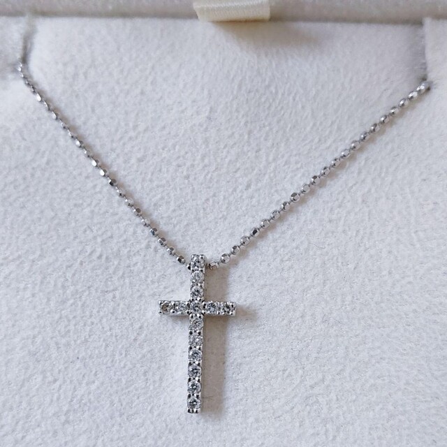 全店販売中 K18 クロスダイヤ0.12ct ネックレス 2.5g 40cm procad.cl