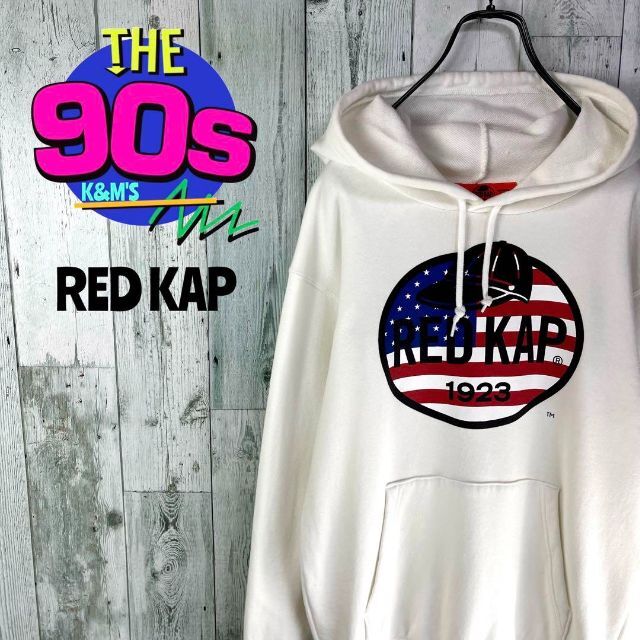 パーカー○素材90's RED KAP レッドキャップ　星条旗ロゴ　スエット　パーカー