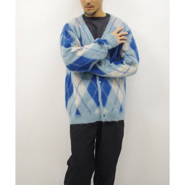 Needles Mohair Cardigan-Argyle-Lt.Blue M | www.jarussi.com.br