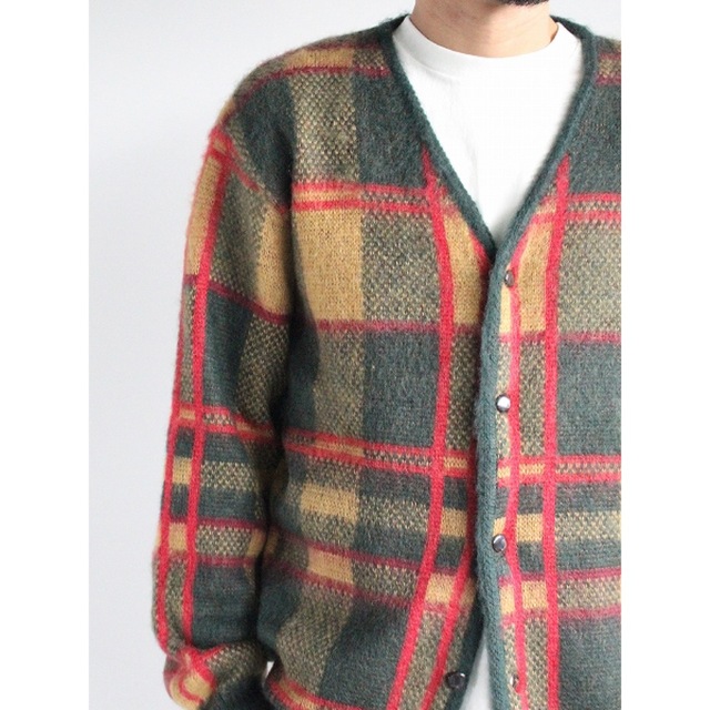 送料無料(北海道・沖縄県除く!) モヘアカーディガン M tartan