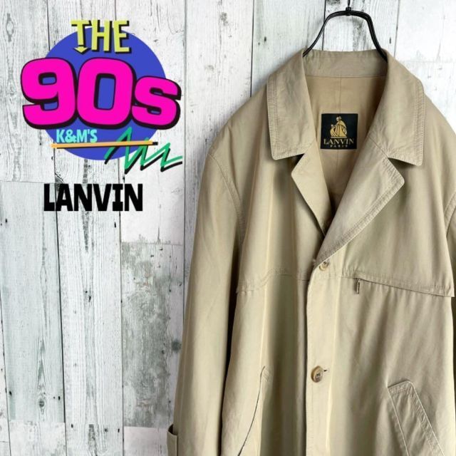 LANVIN(ランバン)の80's Lanvin ランバン　黒タグ　ヴィンテージ  チェスターコート メンズのジャケット/アウター(チェスターコート)の商品写真