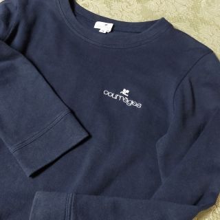 Courreges クレージュ　ロゴ　黒　ブラック　トレーナー　スウェット　美品