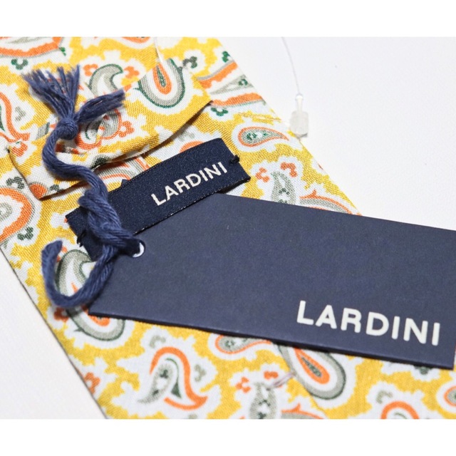 LARDINI(ラルディーニ)の 《ラルディーニ》新品 イタリア製 シルク100% ペイズリー柄 ネクタイ 黄 メンズのファッション小物(ネクタイ)の商品写真