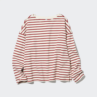 ユニクロ(UNIQLO)のUNIQLO women's ボーダーTシャツ　Lサイズ(Tシャツ(長袖/七分))