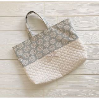 ＊あやさま専用＊レッスンバッグ（くすみブルー/お花）(バッグ/レッスンバッグ)