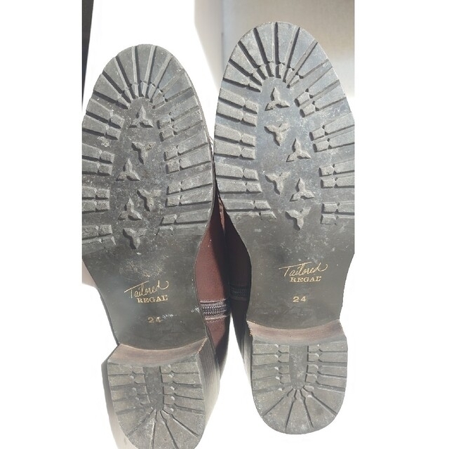 REGAL(リーガル)のREGAL　リーガル　24 ブラウン　本革　編み上げ　安定ヒール レディースの靴/シューズ(ブーツ)の商品写真