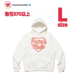 ヒューマンメイド(HUMAN MADE)のHUMAN MADE HEART SWEAT HOODIE WHITE Lサイズ(パーカー)