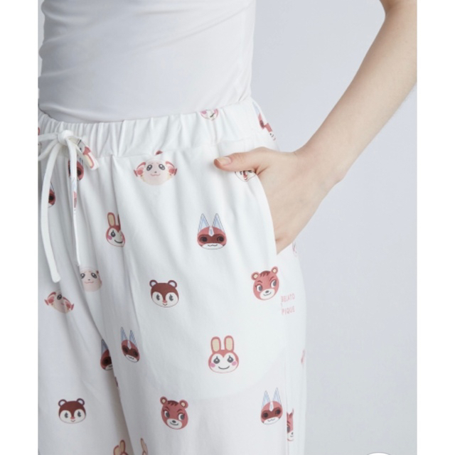 【新品】ジェラートピケ あつ森 キャラクター柄シャツ&ロングパンツ RED
