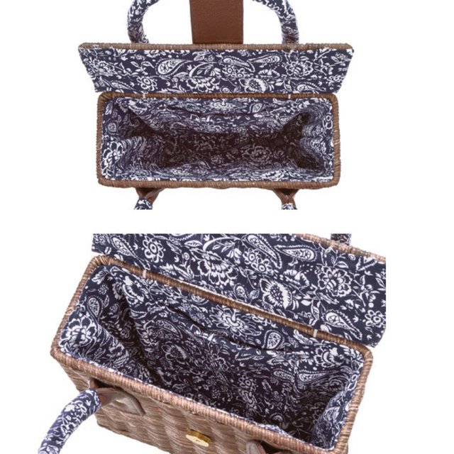 夢展望(ユメテンボウ)のスカーフ巻きハンドル　ラタンカゴバッグ レディースのバッグ(かごバッグ/ストローバッグ)の商品写真