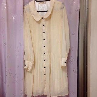 ハンジロー(HANJIRO)のシフォンシャツ風ワンピ(お取り置き中)(ひざ丈ワンピース)