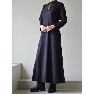 マメ(mame)のMame Cotton Jersey Dress -ネイビー(ロングワンピース/マキシワンピース)