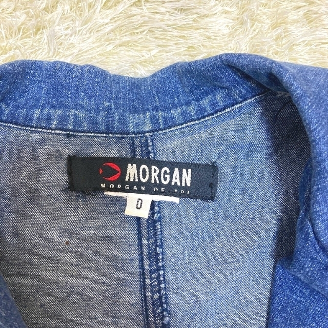 MORGAN DE TOI(モルガンドゥトワ)のMORGAN DE TOI モルガン デニムジャケット 長袖 フロントフリル レディースのジャケット/アウター(Gジャン/デニムジャケット)の商品写真