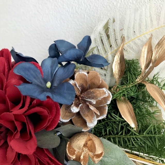 しめ縄飾り レッドダリア ハンドメイド 4