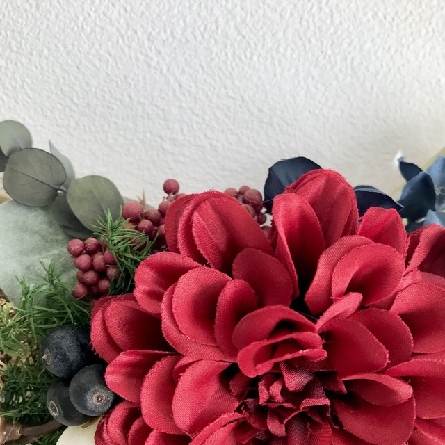 しめ縄飾り レッドダリア ハンドメイド 2