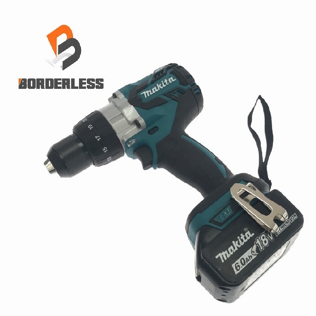 自動車/バイク☆美品☆ makita マキタ 18V 充電式ドライバドリル DF481D バッテリー1個(BL1860B)付き 電動工具 63394