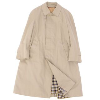 美品 アクアスキュータム Aquascutum コート Aqua5 英国製 ライナー付き ステンカラーコート バルマカーンコート アウター メンズ M相当 ベージュ(ステンカラーコート)