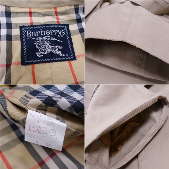 BURBERRY(バーバリー)のVintage バーバリー Burberrys コート トレンチコート コットン100％ 裏チェック アウター メンズ 94-175(L相当) ベージュ メンズのジャケット/アウター(トレンチコート)の商品写真