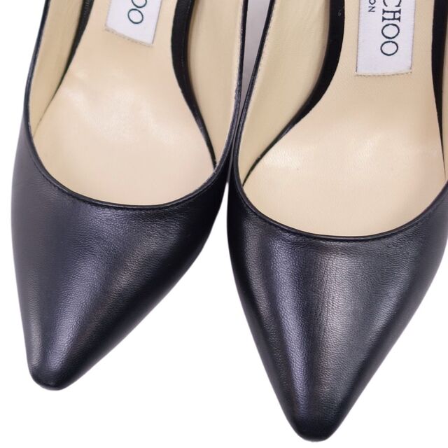 JIMMY CHOO(ジミーチュウ)の美品 ジミーチュウ JIMMY CHOO パンプス ROMY 85 ヒール ポインテッドトゥ カーフレザー シューズ レディース 34.5(21.5cm相当) ブラック レディースの靴/シューズ(ハイヒール/パンプス)の商品写真