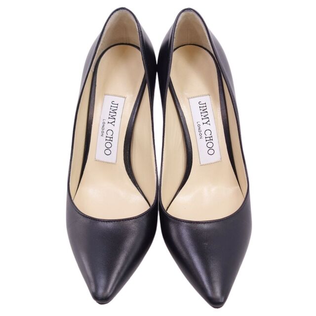 美品 ジミーチュウ JIMMY CHOO パンプス ROMY 85 ヒール ポインテッドトゥ カーフレザー シューズ レディース 34.5(21.5cm相当) ブラック