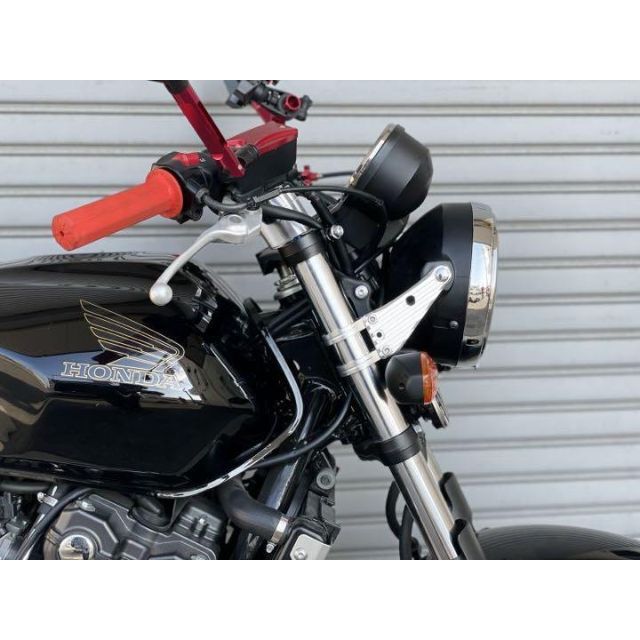 最高級ジュラルミン ヘッドライトステー 41φ用 ブラック H7-41BK 自動車/バイクのバイク(パーツ)の商品写真