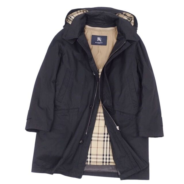 BURBERRY(バーバリー)のバーバリー ロンドン BURBERRY LONDON コート 2way 中綿入り ダウンライナー付き ジップアップ メンズ 裏チェック アウター M ブラック メンズのジャケット/アウター(その他)の商品写真