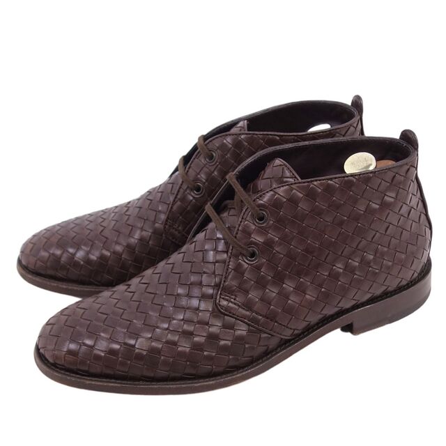 ボッテガヴェネタ BOTTEGA VENETA ブーツ イントレチャート チャッカブーツ カーフレザー メンズ シューズ 靴 43.5(28.5cm相当) ブラウン