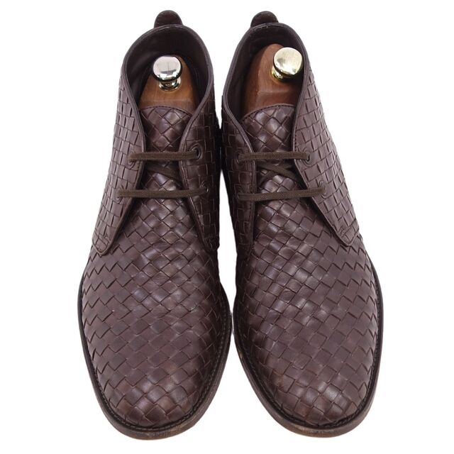 ボッテガヴェネタ BOTTEGA VENETA ブーツ イントレチャート チャッカブーツ カーフレザー メンズ シューズ 靴 43.5(28.5cm相当) ブラウン