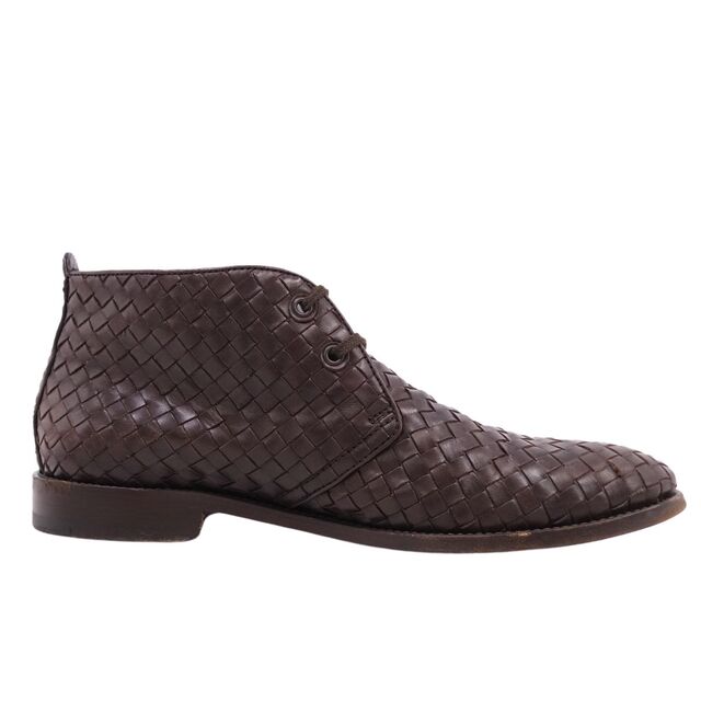 ボッテガヴェネタ BOTTEGA VENETA ブーツ イントレチャート チャッカブーツ カーフレザー メンズ シューズ 靴 43.5(28.5cm相当) ブラウン